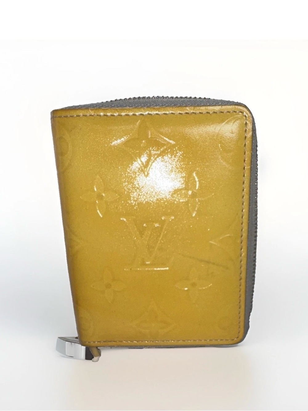 Louis Vuitton Yellow Patent Vernis Monogram Zip Around- project wallet.